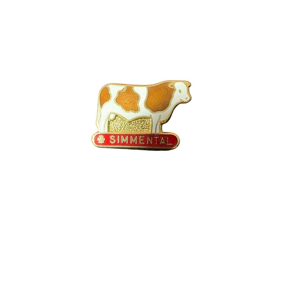 Simmental Cow Enamel Brooch/Pin